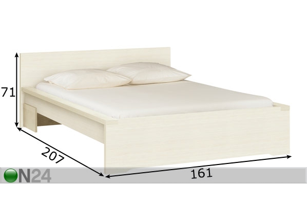 Кровать Brooklyn 140x200 cm белая вишня размеры