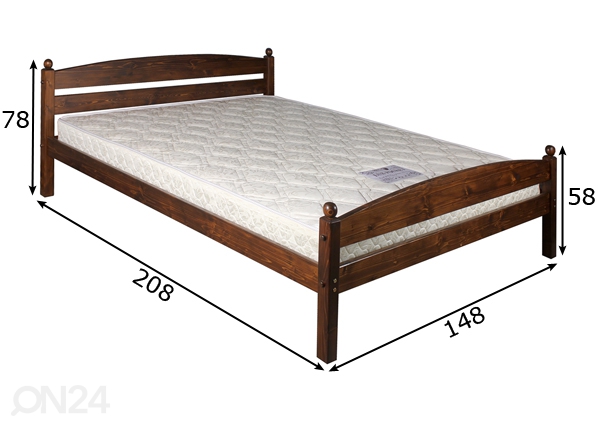 Кровать Bruno 140x200 cm размеры