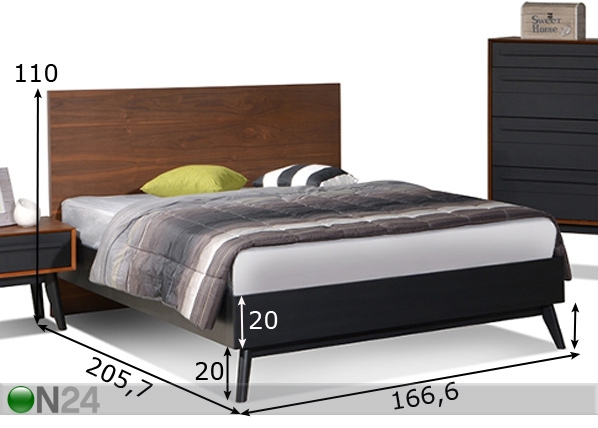 Кровать Cabana 160x200 cm размеры