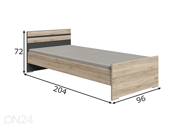 Кровать Cariba 90x200 cm размеры