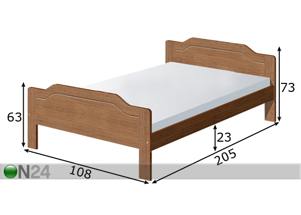 Кровать Classic 3 берёза 100x200 cm размеры