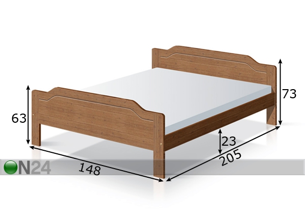 Кровать Classic 3 берёза 140x200 cm размеры