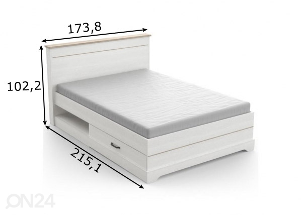 Кровать Cottage 160x200 cm, кронберг/белый размеры