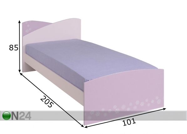Кровать Cristal 90x200 cm размеры