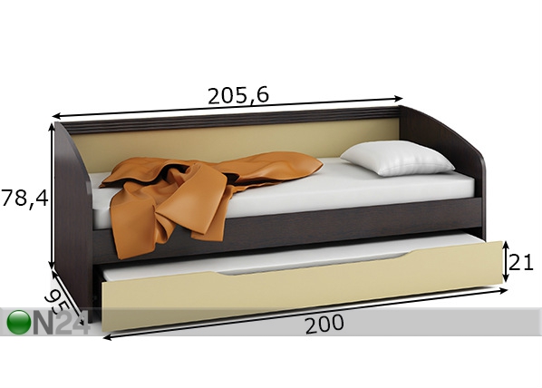 Кровать Dakota 90x200 cm размеры