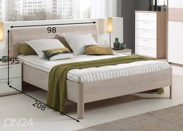 Кровать Delia 90x200 cm размеры