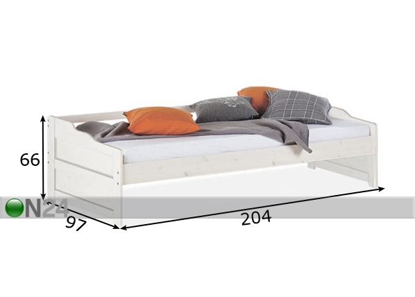 Кровать Elli 90x200 cm размеры