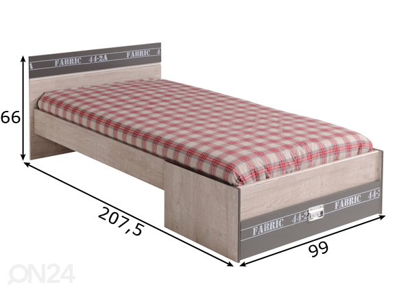 Кровать Fabric 90x200 см с ящиком кроватным размеры