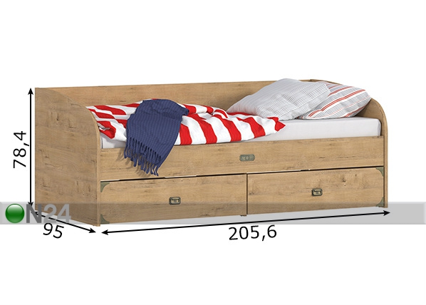 Кровать Fregat 90x200 cm размеры