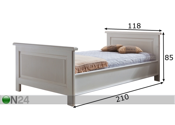 Кровать Freiburg 100x200 cm размеры