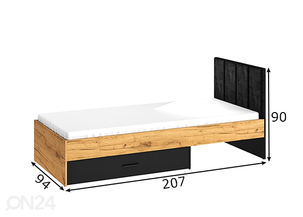 Кровать Gotland 90x200 cm размеры