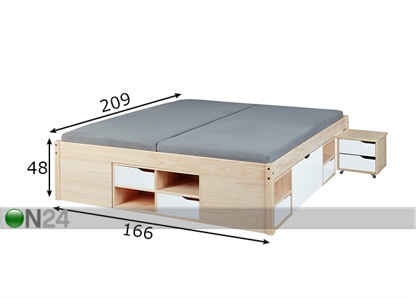 Кровать Gudjam 160x200 cm размеры
