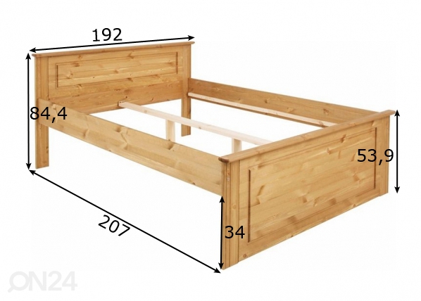 Кровать Hugo 180x200 cm размеры