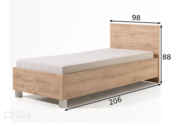 Кровать Jules 90x200 cm размеры