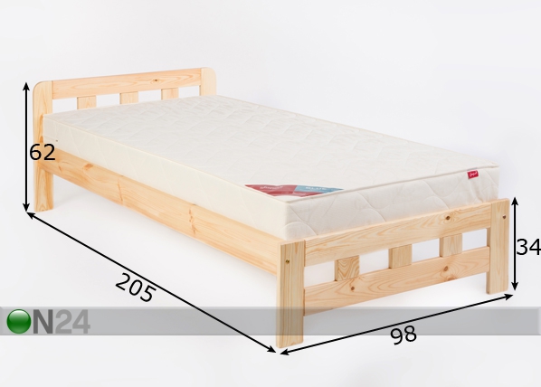Кровать Kristina 90x200 cm размеры