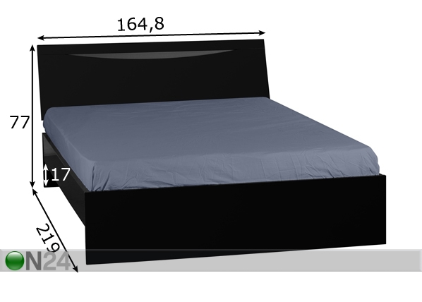Кровать Letty black 160x200 cm размеры