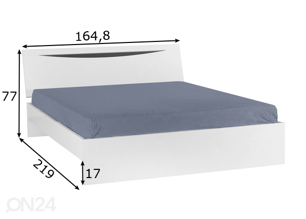 Кровать Letty white 160x200 cm размеры