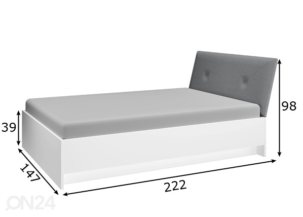 Кровать Lille 140x200 cm размеры