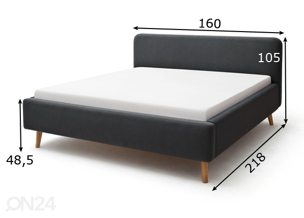 Кровать Mattis 140x200 cm размеры