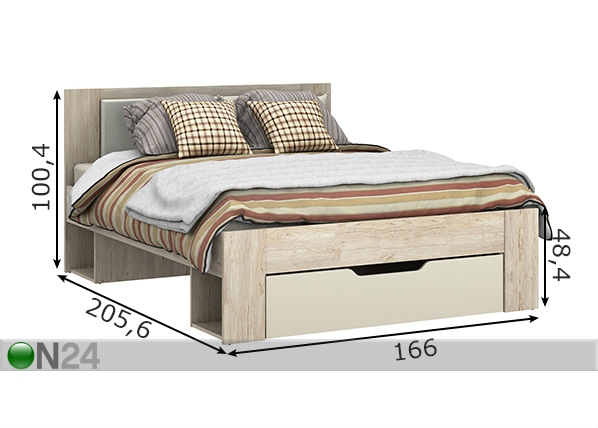 Кровать Milano 160x200 cm размеры
