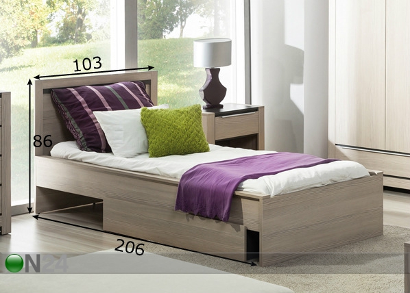 Кровать Monez 90x200 cm+WKL90 размеры