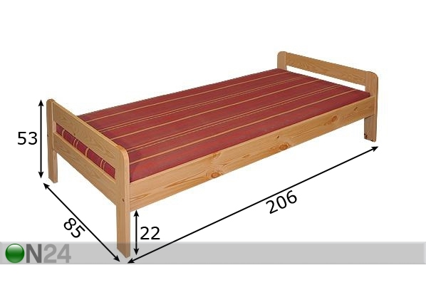 Кровать Moniek 80x200 cm размеры