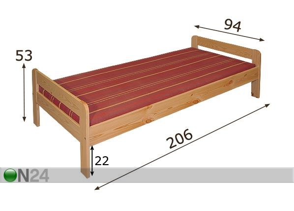 Кровать Moniek 90x200 cm размеры