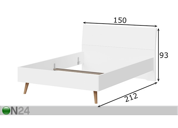 Кровать Monteo 140x200 cm размеры