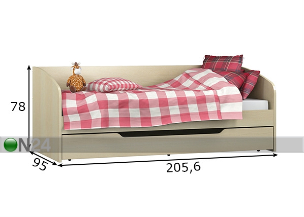 Кровать Mowgli 90x200 cm размеры