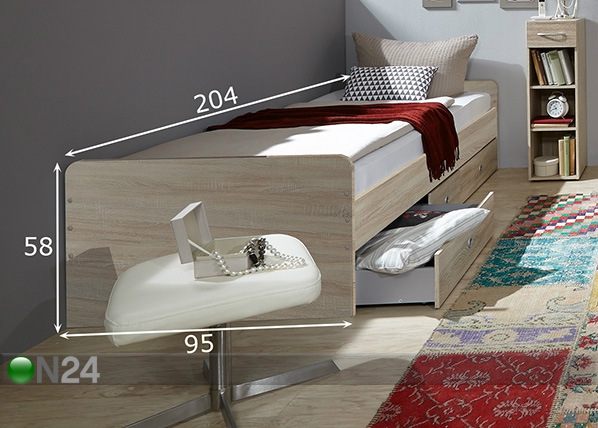 Кровать MRK 90x200 cm размеры