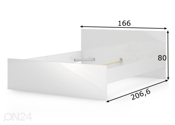Кровать Naia 160x200 cm, белый глянцевый размеры