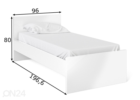 Кровать Naia 90x190 cm размеры