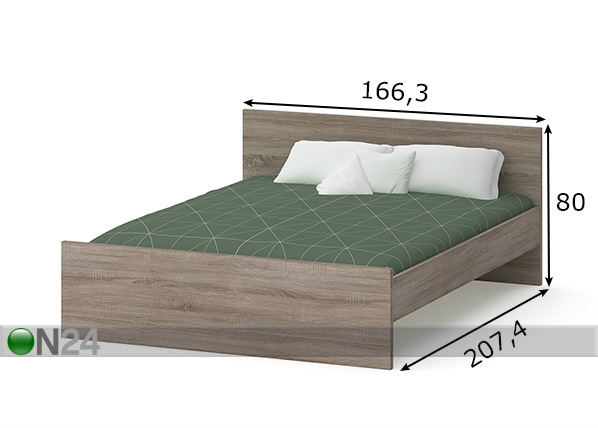 Кровать Naia + дно 160x200 cm размеры
