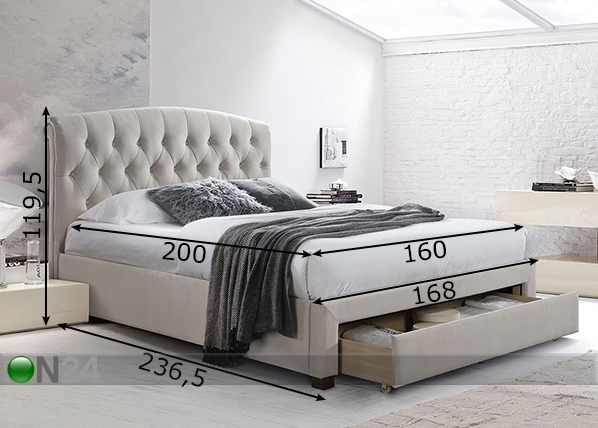 Кровать Natalia 160x200 см размеры