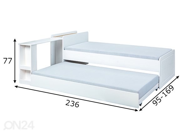 Кровать Negras 90x200 cm, белый размеры