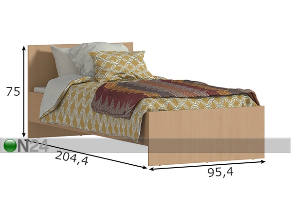 Кровать Nika 90x200 cm размеры