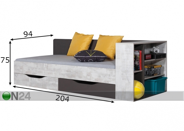 Кровать Paolo 90x200 cm размеры