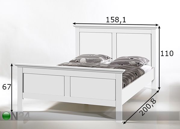 Кровать Paris 140x190 cm размеры