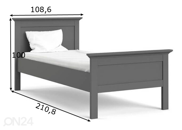 Кровать Paris 90x200 cm размеры