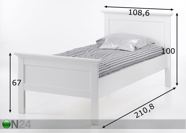 Кровать Paris 90x200 cm размеры