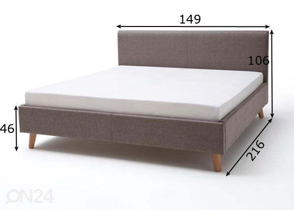 Кровать Paula 140x200 cm размеры