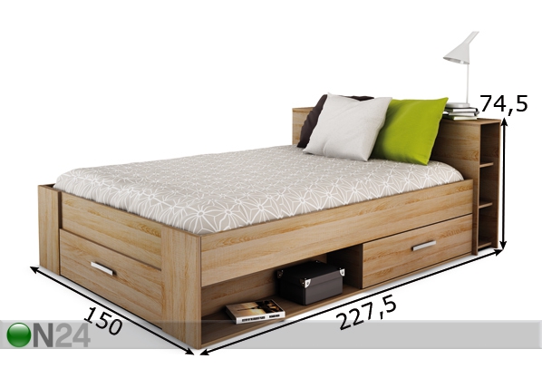 Кровать Pocket 140x200 cm + дно кровати размеры
