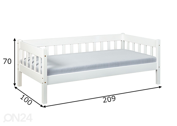 Кровать Sintro 90x200 cm, белый размеры