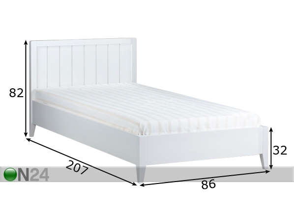 Кровать Skone берёза 80x200 cm размеры