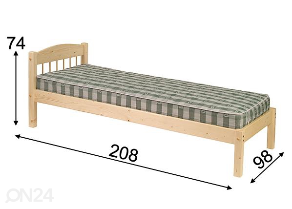 Кровать Tiina 90x200 cm размеры