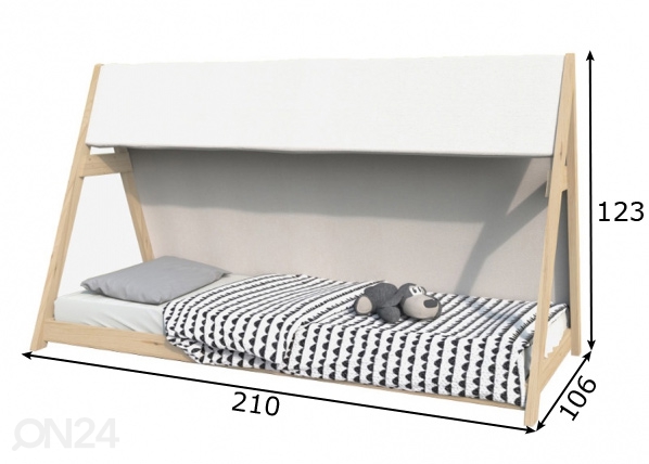 Кровать Tipi 90x200 cm размеры