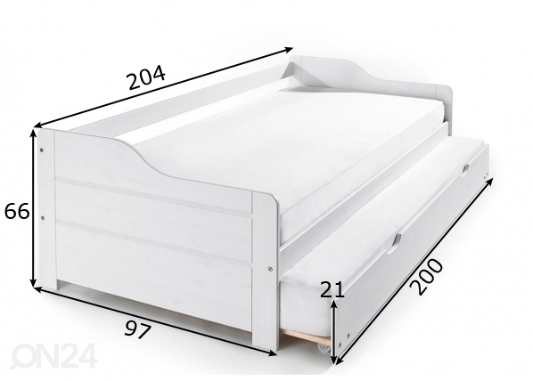 Кровать Tom 90x200 cm размеры