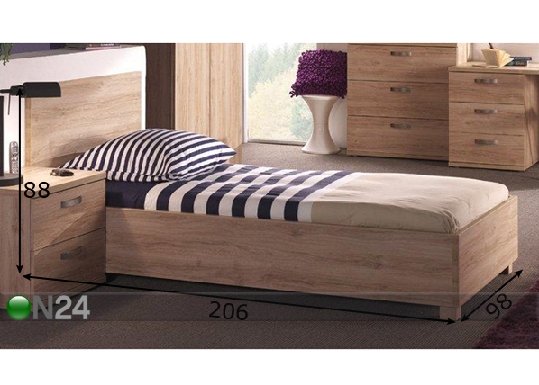 Кровать Tommy 90x200 cm размеры