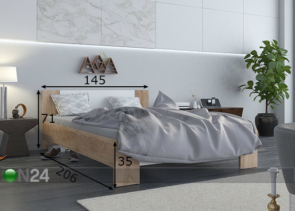 Кровать Vega 140x200 cm + матрас Prime Standard Bonell размеры