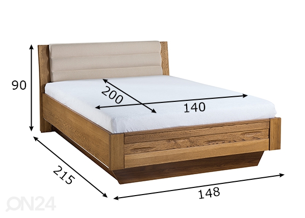 Кровать Velvet 140x200 cm размеры
